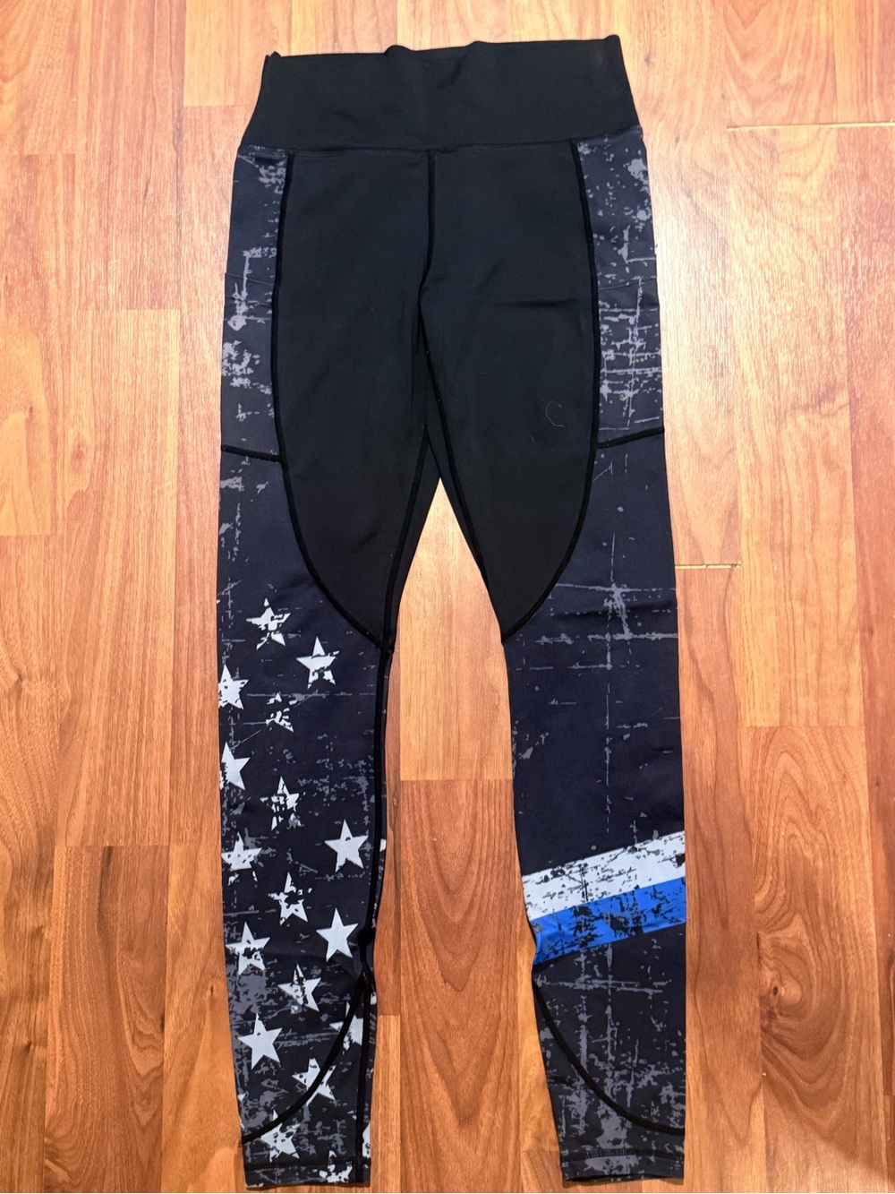 Curves n Combat Boots thin blue line leggings